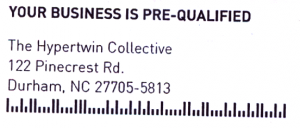 Our business is pre-qualified. Yep.