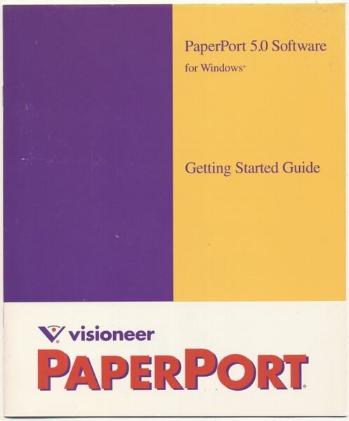 File:Booklet.Visioneer.PaperPort 5.0 Software for Windows.Getting Started Guide-1.jpg