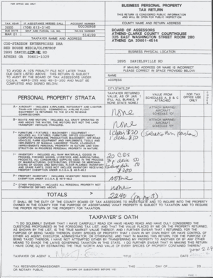 2000 Business Personal Property Tax - page 1